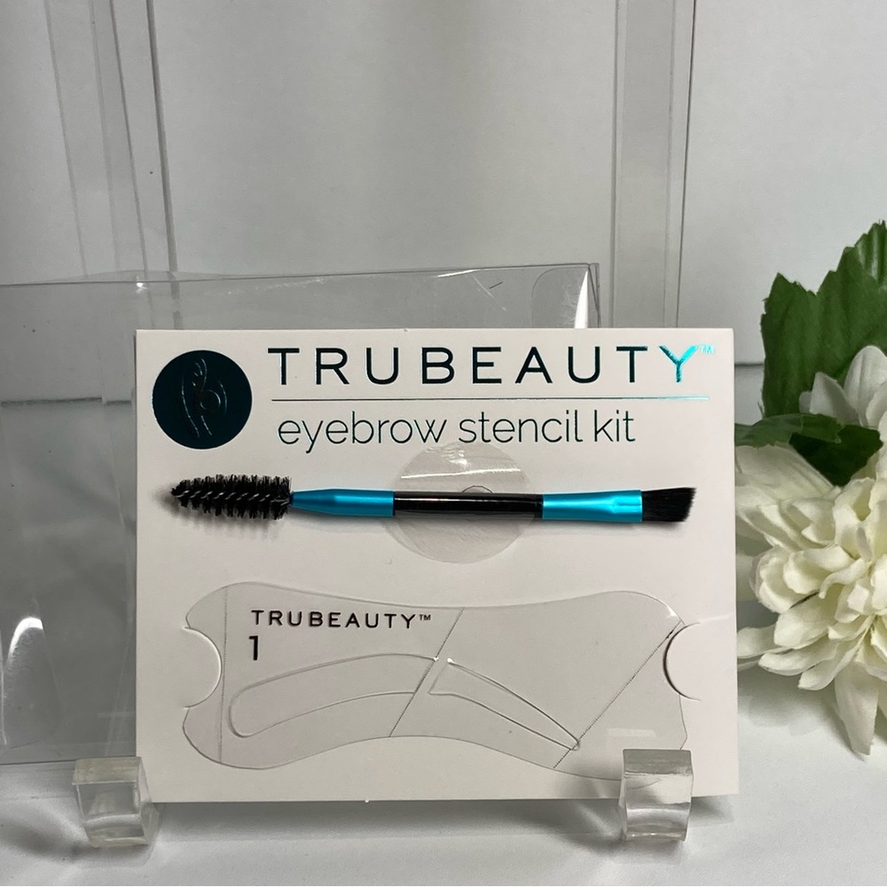 Trubeauty Eyebrow Stencil Kit with Double Ended Brush NEW
